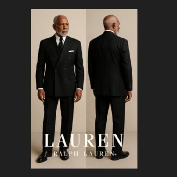 Lauren Ralph Lauren Classic Black Double-Breasted Suit - Picture 10 of 10